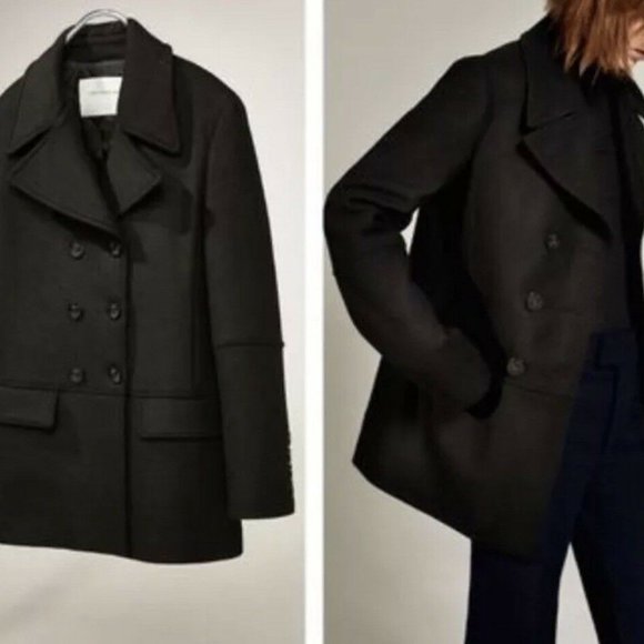 NWT ZARA STUDIO $279 DOUBLE BREASTED WOOL COAT PARKA JACKET 8088/785 - Picture 4 of 9